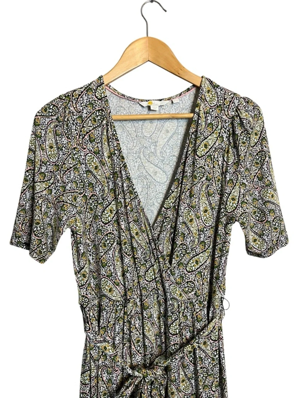 Boden Tiered faux Wrap Jersey Paisley Maxi Dress 8 - Picture 6 of 12